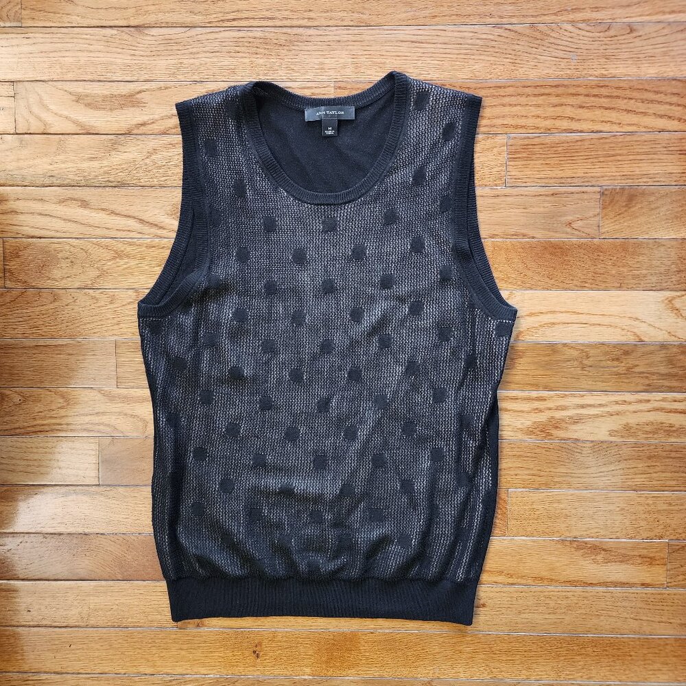 Ann Taylor Black & Tan Sleeveless Top